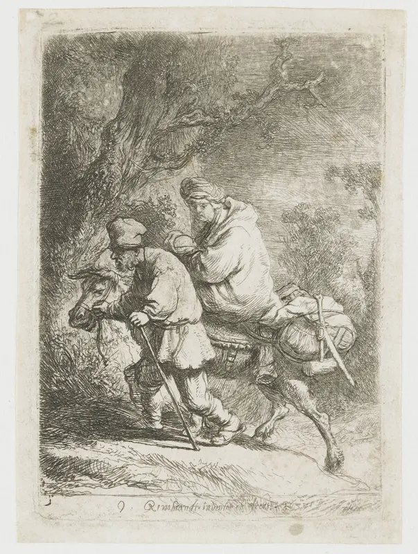 De vlucht naar Egypte: kleine plaat Wall Art by Unknown - High-Resolution Digital Print