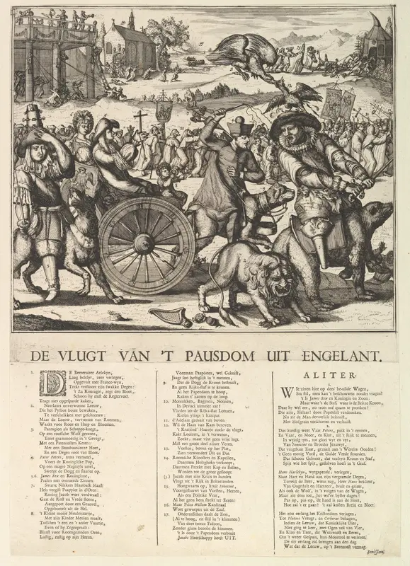De Vlugt van 't Pausdom Wall Art by Romeyn de Hooghe - High-Resolution Digital Print