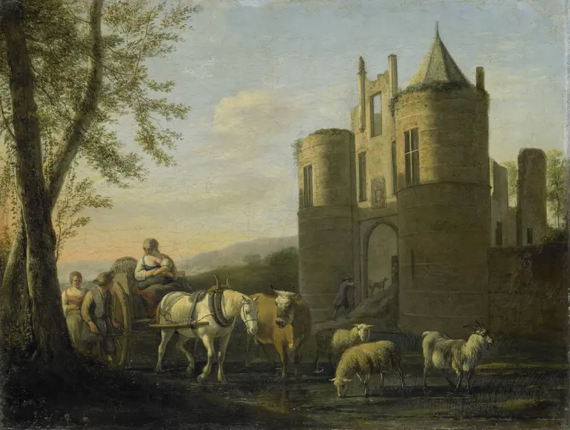 De voorpoort van kasteel Egmond Wall Art by Gerrit Berckheyde - High-Resolution Digital Print