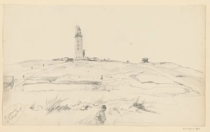 De vuurtoren bovenop de duin te Kijkduin Wall Art by Willem Anthonie van Deventer - High-Resolution Digital Print