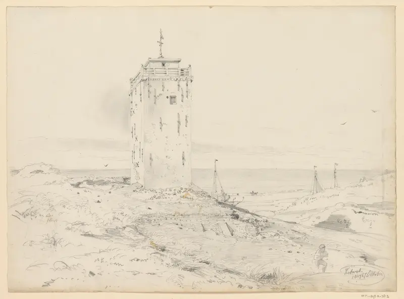 De vuurtoren te Katwijk aan Zee Wall Art by Willem Anthonie van Deventer - High-Resolution Digital Print