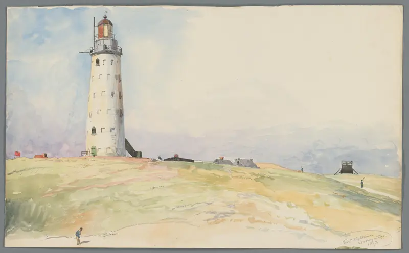 De vuurtoren te Kijkduin Wall Art by Willem Anthonie van Deventer - High-Resolution Digital Print
