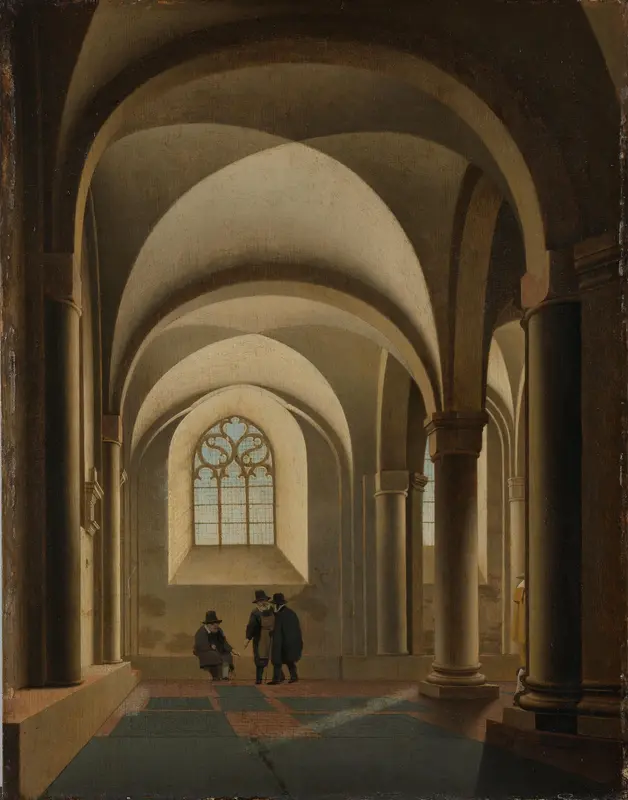 De westelijke traveeën van de zuidelijke beuk van de Mariakerk te Utrecht Wall Art by Pieter Jansz Saenredam - High-Resolution Digital Print