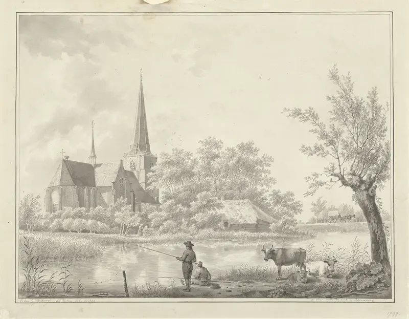 De Wiel achter de kerk van Raamsdonk Wall Art by Cornelis van Cuylenburgh (II) - High-Resolution Digital Print