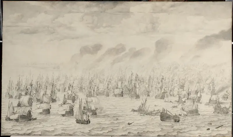 De zeeslag bij Terheide Wall Art by Willem van de Velde (I) - High-Resolution Digital Print