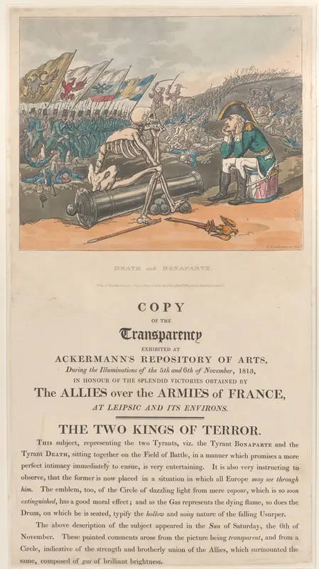 Death and Bonaparte, The Two Kings of Terror Wall Art by Thomas Rowlandson - High-Resolution Digital Print