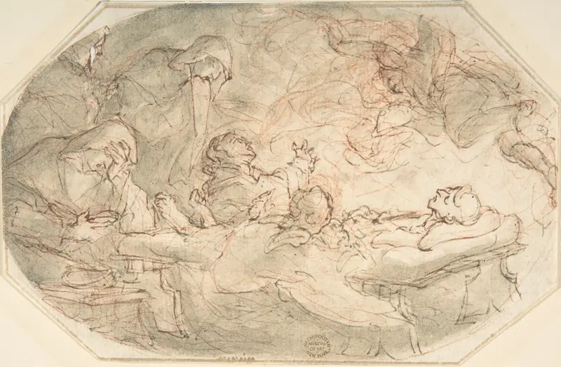 Death of a Saint Wall Art by Anonymous, Italian, 17th or 18th century - High-Resolution Digital Print