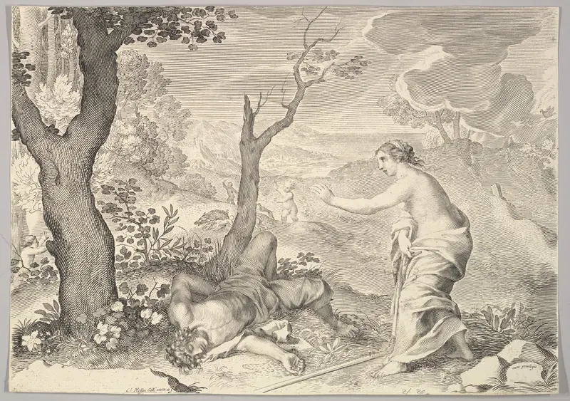 Death of Adonis Wall Art by Claude Mellan - High-Resolution Digital Print