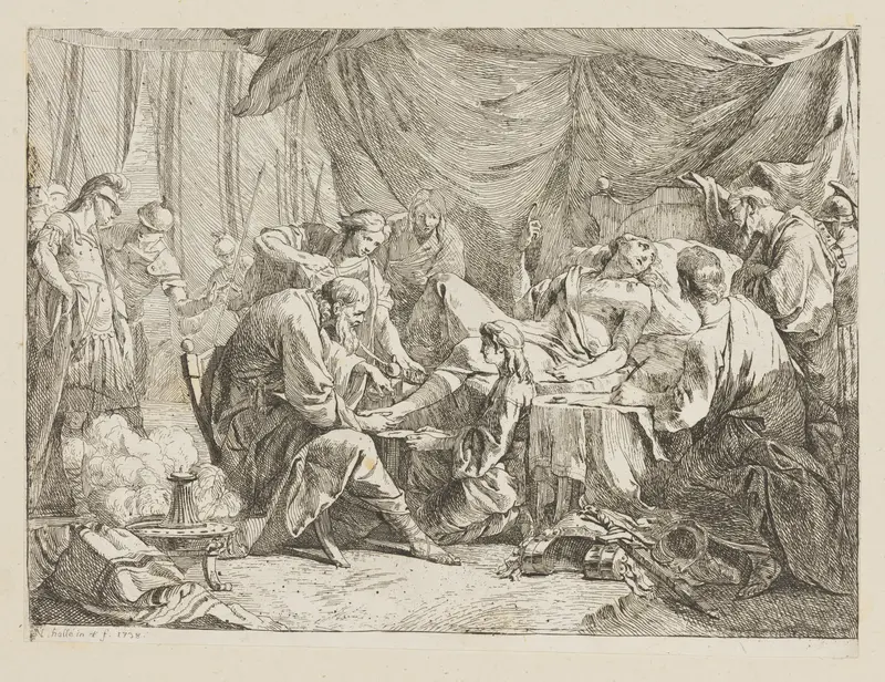 Death of Antiochus After His Fall Wall Art by Noël Hallé - High-Resolution Digital Print