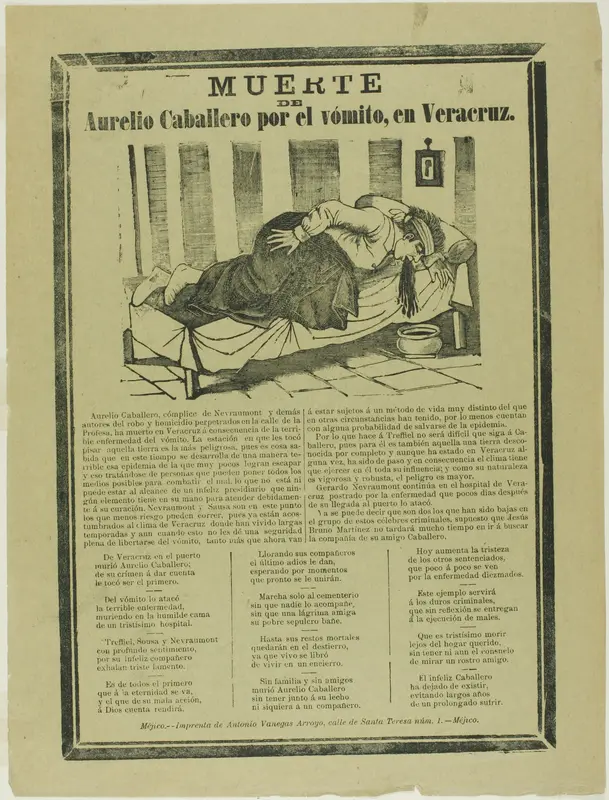 Death of Aurelio Caballero from Yellow Fever in Veracruz Wall Art by José Guadalupe Posada - High-Resolution Digital Print