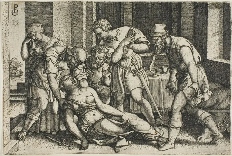 Death of Lucretia Wall Art by Georg Pencz - High-Resolution Digital Print