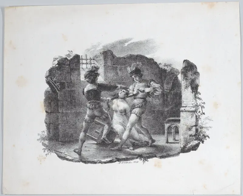 Death of Margaret of Burgundy Strangled in Prison Wall Art by Horace Vernet - High-Resolution Digital Print