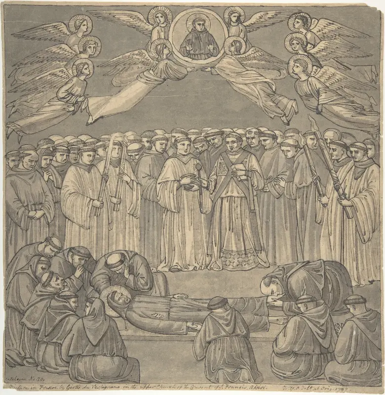 Death of St. Francis, after Giotto, upper Church San Francesco, Assisi Wall Art by William Young Ottley - High-Resolution Digital Print