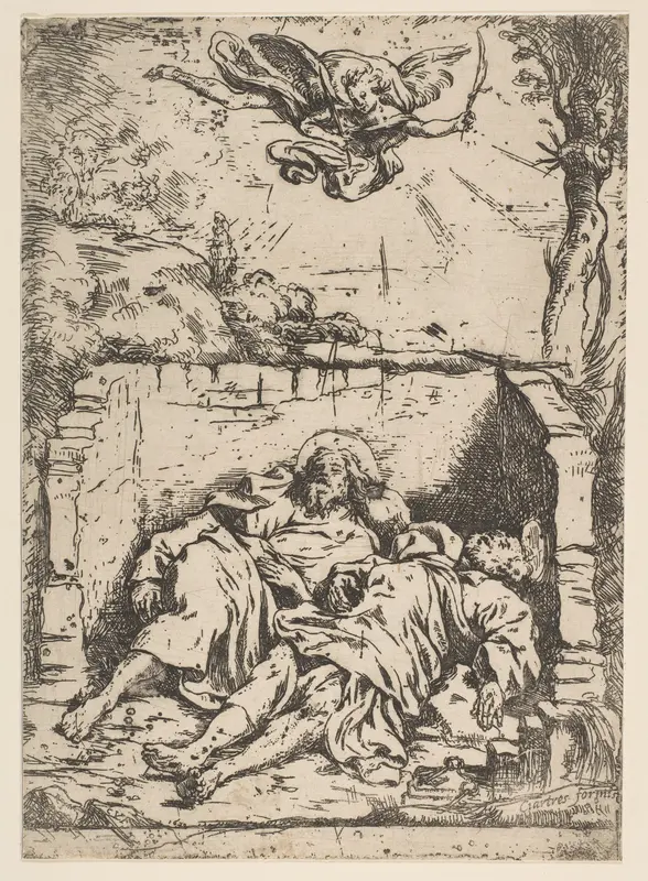 Death of St. Peter and St. Paul (Saint Pierre et Saint Paul dans le tombeau) Wall Art by Claude Vignon - High-Resolution Digital Print