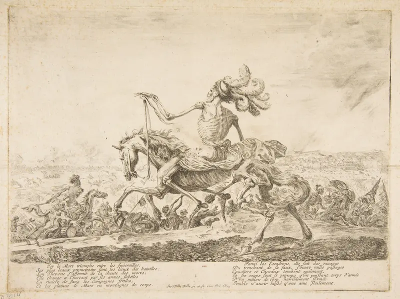 Death on a Battlefield, from "The five deaths" (Les cinq Morts) Wall Art by Stefano della Bella - High-Resolution Digital Print
