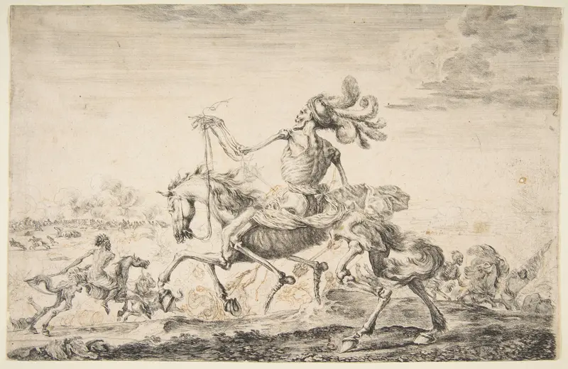 Death on the Battlefield, from 'The five deaths' (Les cinq Morts) Wall Art by Stefano della Bella - High-Resolution Digital Print