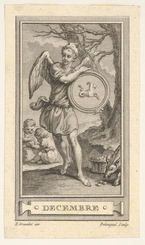 Decembre, from the "Almanach iconologique" Wall Art by Joseph de Longueil - High-Resolution Digital Print