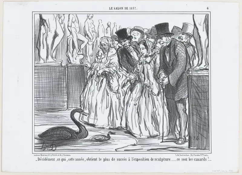 Décidément, ce qui, cette année, obtient le plus de succès à l'exposition de sculpture..., from Le Salon de 1857, published in "Le Charivari" Wall Art by Honoré Daumier - High-Resolution Digital Print