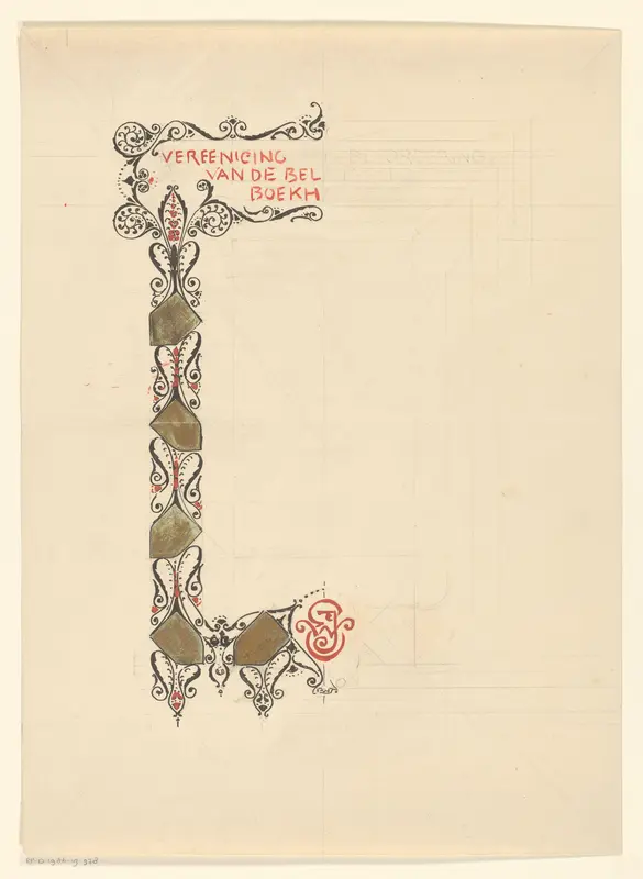 Decoratief kader met naam van de Vereniging ter Bevordering van de Belangen des Boekhandels Wall Art by Unknown - High-Resolution Digital Print