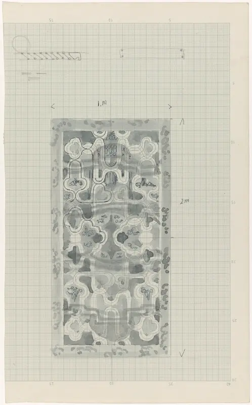 Decoratief ontwerp in grijsblauw Wall Art by Carel Adolph Lion Cachet - High-Resolution Digital Print