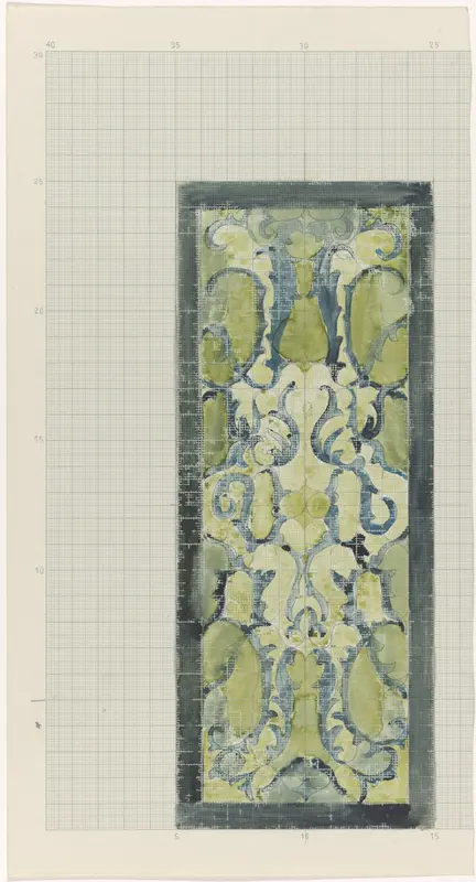Decoratief ontwerp in groen en blauw Wall Art by Carel Adolph Lion Cachet - High-Resolution Digital Print