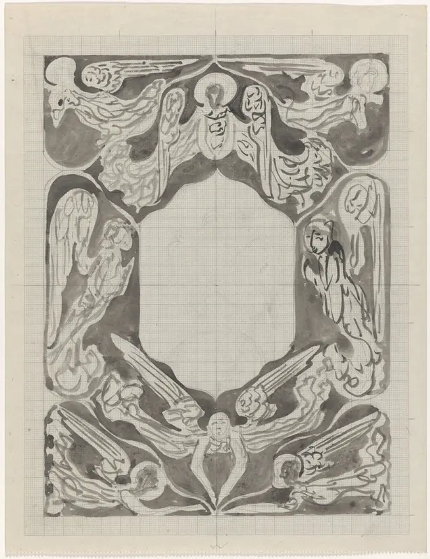 Decoratief ontwerp met engelen Wall Art by Carel Adolph Lion Cachet - High-Resolution Digital Print