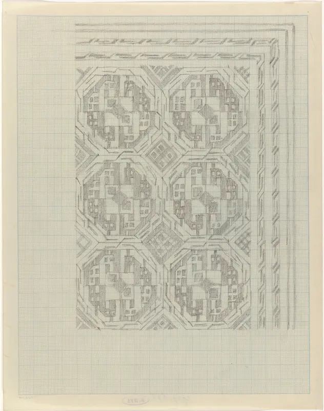 Decoratief ontwerp met geometrisch motief Wall Art by Carel Adolph Lion Cachet - High-Resolution Digital Print