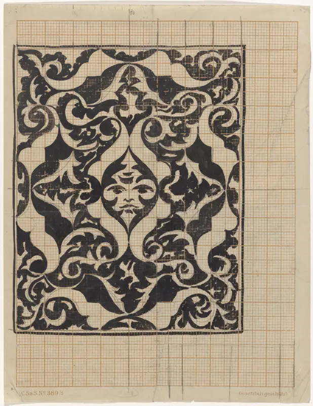 Decoratief ontwerp met masker Wall Art by Carel Adolph Lion Cachet - High-Resolution Digital Print