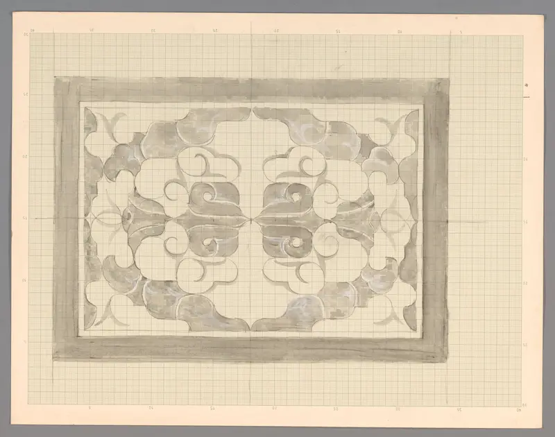Decoratieontwerp in grijs en wit Wall Art by Carel Adolph Lion Cachet - High-Resolution Digital Print
