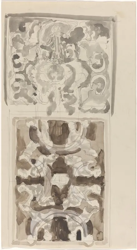 Decoratieve ontwerpen met zittende figuren Wall Art by Carel Adolph Lion Cachet - High-Resolution Digital Print
