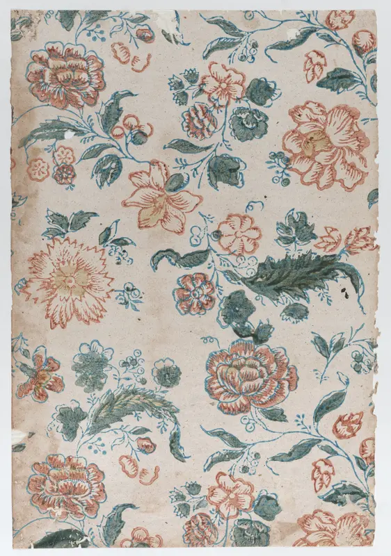 Decorative paper with an overall floral pattern Wall Art by Anonymous - High-Resolution Digital Print