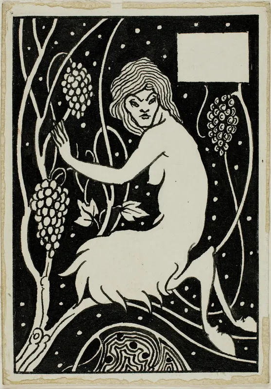 Decorative Study: Satyr Wall Art by Aubrey Vincent Beardsley - High-Resolution Digital Print