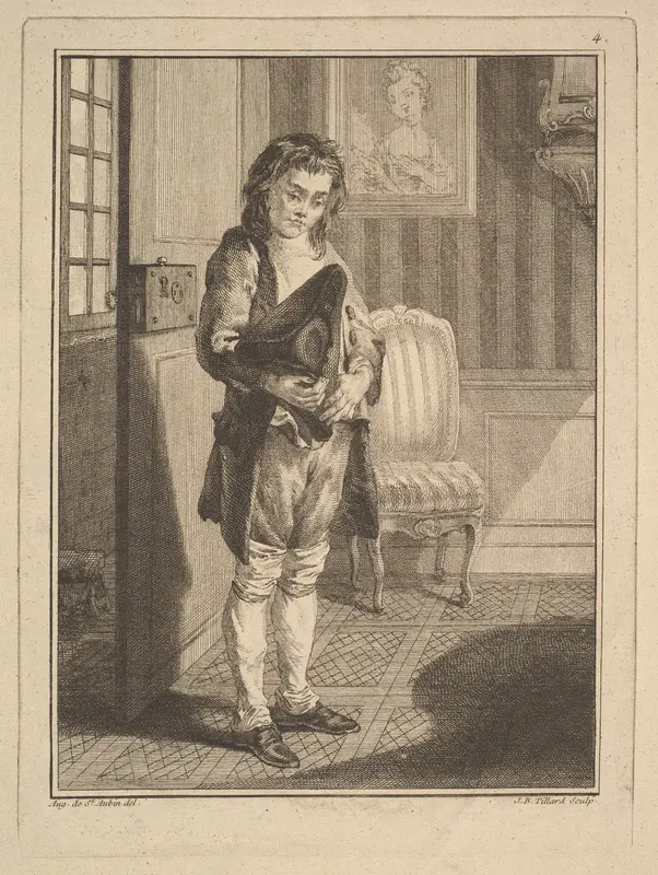 Décrotteur (Shoe Shiner), from "Mes gens, ou Les commissionnaires ultramontains au service de qui veut le payer" (Servants for Public Hire) Wall Art by Jean-Baptiste Tillard - High-Resolution Digital Print