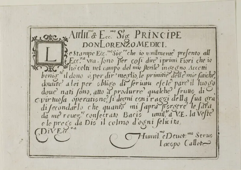 Dedication to Don Lorenzo de'Medici, from The Caprices