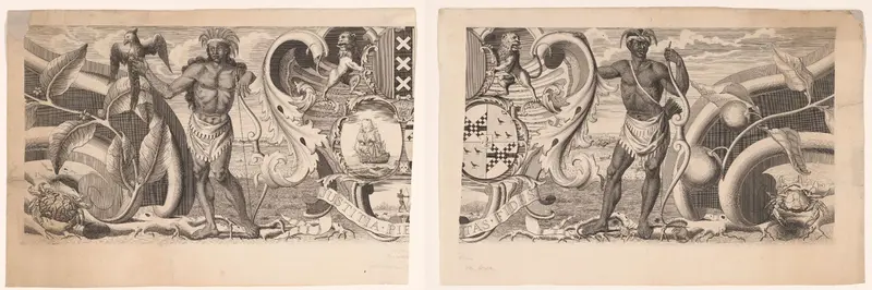 Deel van de rand van een kaart van Suriname Wall Art by Unknown - High-Resolution Digital Print