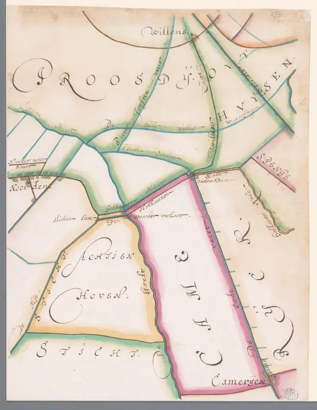 Deel van een kaart van het Hoogheemraadschap van Rijnland, met Noorden en omgeving Wall Art by Floris Balthasarsz. van Berckenrode - High-Resolution Digital Print