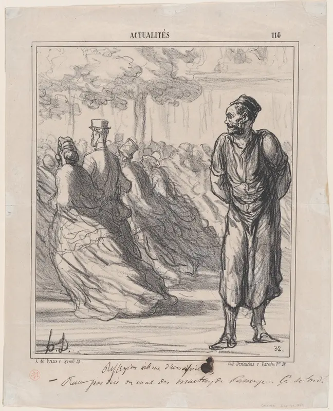 Deep thoughts of a grocer: One really mustn't speak badly of the sheep of Panurge... these here are getting sheared too, from 'News of the day,' published in "Le Charivari" Wall Art by Honoré Daumier - High-Resolution Digital Print