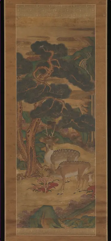 Deer amid Pine Trees