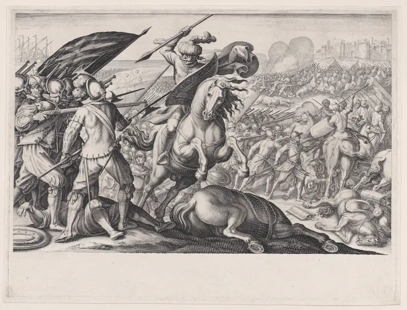 Défaite de la Cavalerie Turque (Defeat of the Turkish Cavalry), from "La Vie de Ferdinand Ier de Médicis série appelée aussi Les Batailles des Médicis" (The Life of Ferdinand I de'Medici also called The Medici Battles) Wall Art by Jacques Callot - High-Resolution Digital Print