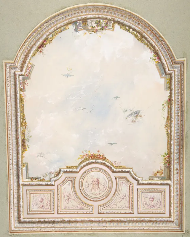 Deign for a ceiling a a trompe l'oeil sky Wall Art by Jules-Edmond-Charles Lachaise - High-Resolution Digital Print