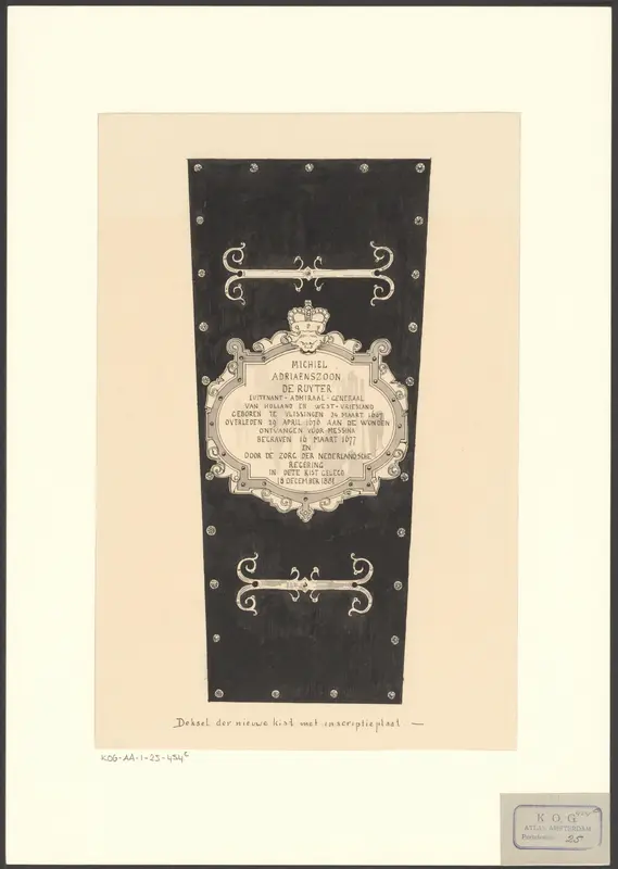 Deksel van de nieuwe kist van Michiel Adriaenszoon de Ruyter Wall Art by anonymous - High-Resolution Digital Print