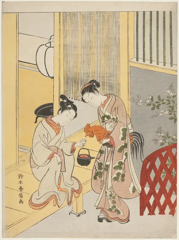Delaying the announcement of dawn Wall Art by Suzuki Harunobu - High-Resolution Digital Print