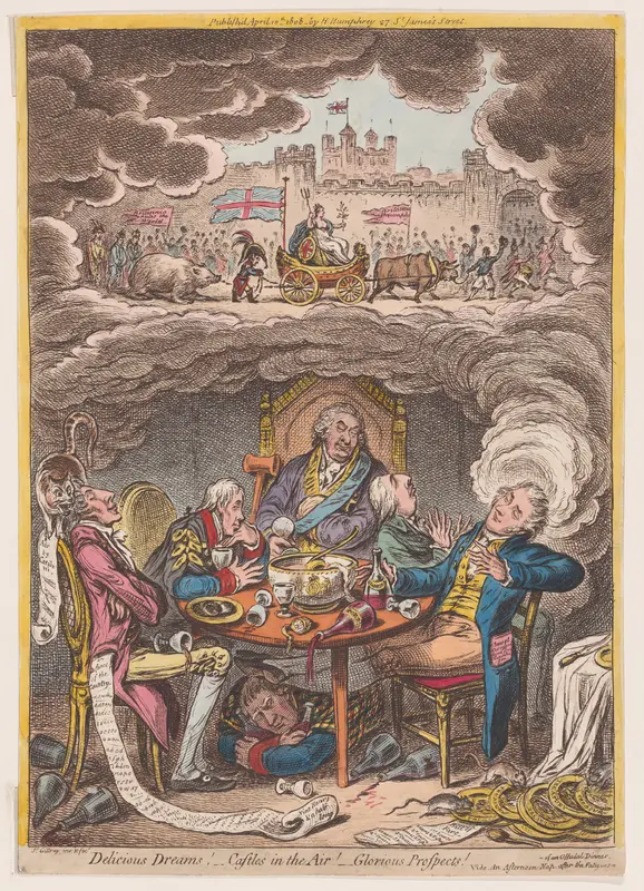 Delicious Dreams! –Castles in the Air! –Glorious Prospects! Wall Art by James Gillray - High-Resolution Digital Print