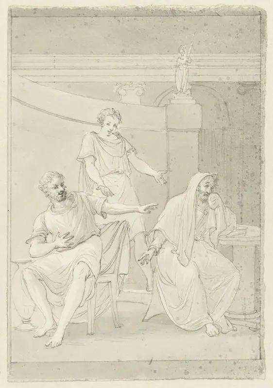 Democritus en Heraclitus Wall Art by Pieter Bartholomeusz. Barbiers - High-Resolution Digital Print