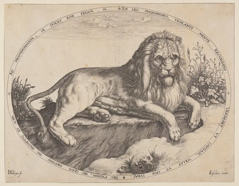 Den Grooten Leeuw (The Great Lion). Wall Art by Jacob de Gheyn, II - High-Resolution Digital Print