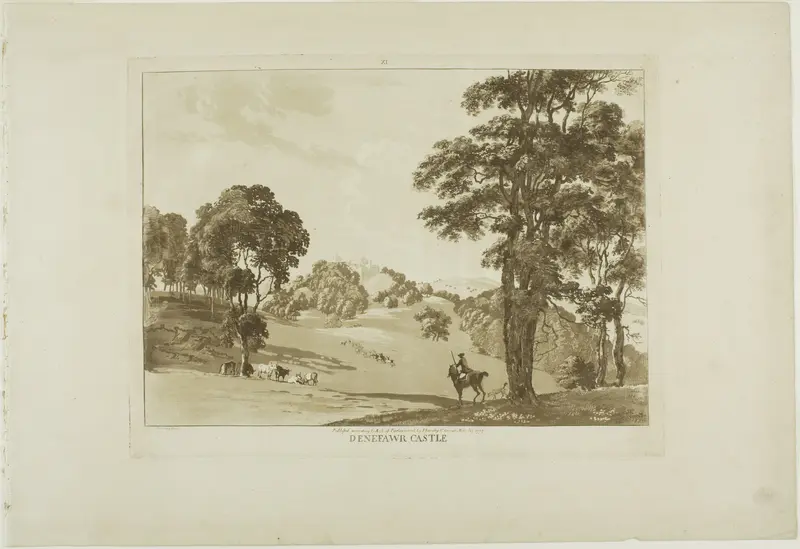 Denefawr Castle, plate eleven from Twelve Views in Wales Wall Art by Paul Sandby - High-Resolution Digital Print