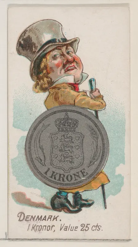 Denmark, 1 Kronor, from the series Coins of All Nations (N72, variation 2) for Duke brand cigarettes Wall Art by W. Duke, Sons & Co. - High-Resolution Digital Print