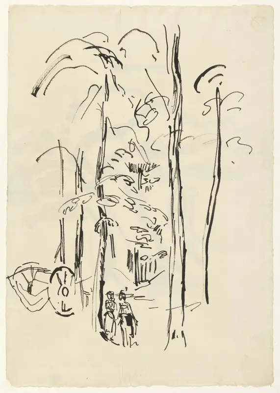 Dennenbos, met twee wandelende dames Wall Art by Rik Wouters - High-Resolution Digital Print