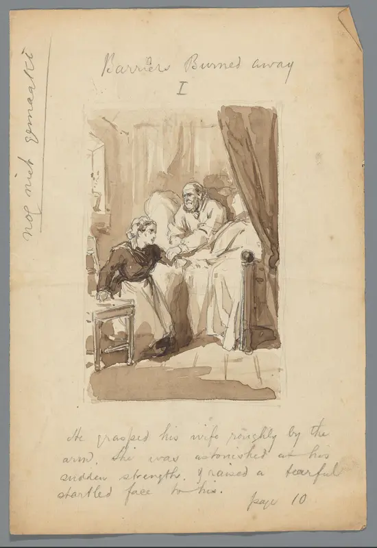 Dennis richt zich tot zijn vrouw, aan zijn bed gezeten Wall Art by Joseph Ludovic Scheidel - High-Resolution Digital Print