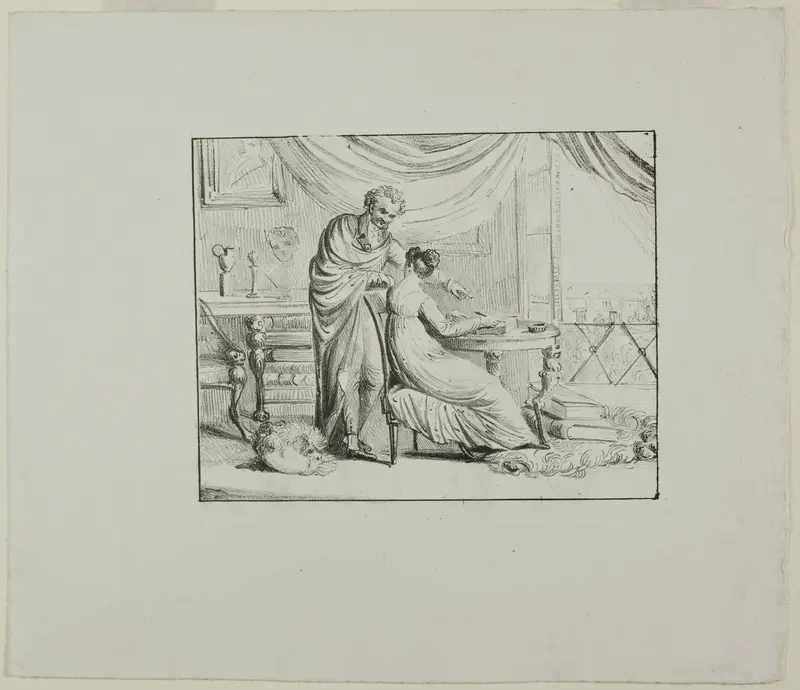 Denon Instructing a Young Woman Drawing on a Lithographic Stone